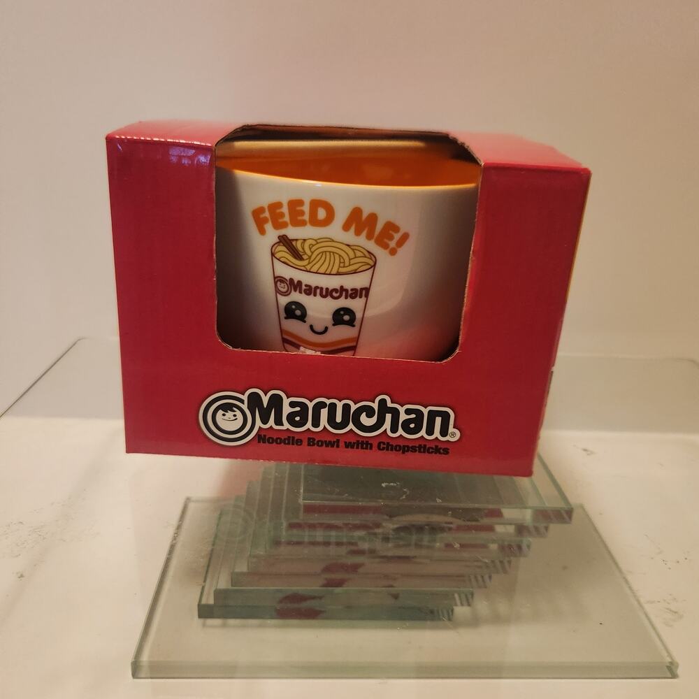 Maruchan Ramen Feed Me Noodle Bowl with Chop Sticks NIB